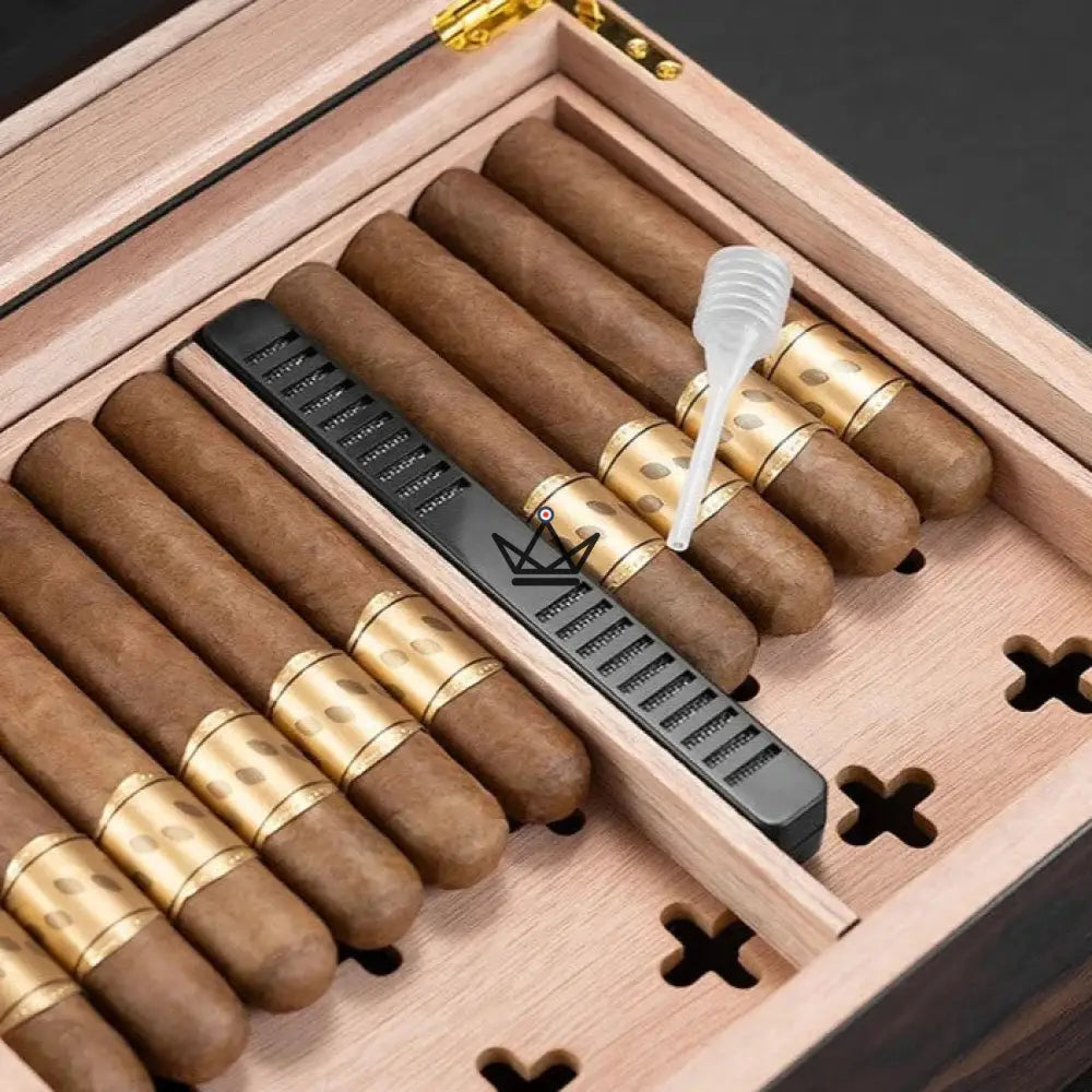 Elegancia Vision Humidor — Spanish Cedar, Glass Top, 55 Cigars, Digital Hygrometer, 4 Finishes — view 12