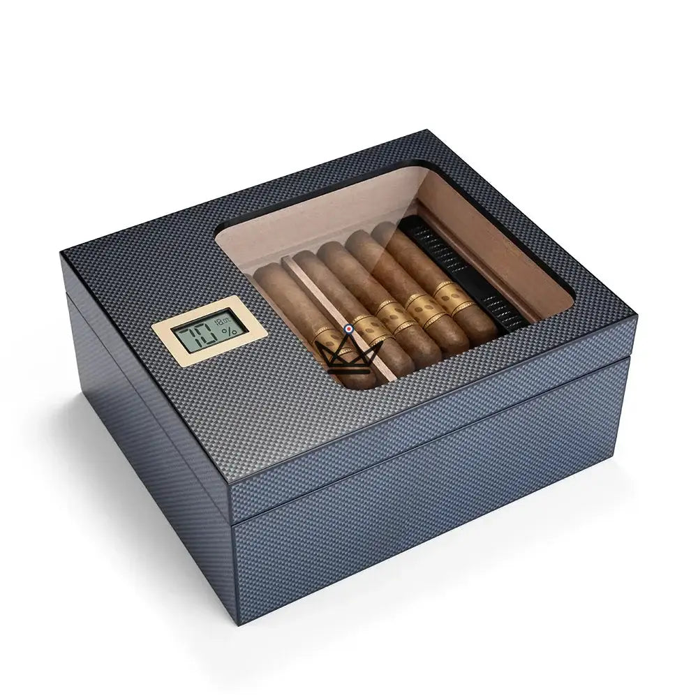 Elegancia Vision Humidor — Spanish Cedar, Glass Top, 55 Cigars, Digital Hygrometer, 4 Finishes — view 24