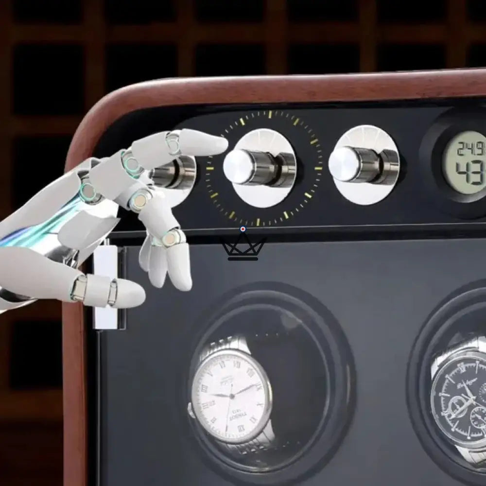 Uhrenbeweger für Automatikuhren RETROWIND LUXE — Luxuriöses Holz, Retro-Design, Multi-Modi – Ansicht 2