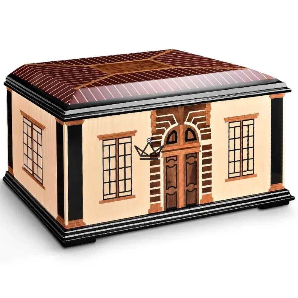 Domus Aurum Cigar Humidor — cedar, 150 cigars, mansion design, hygrometer, Classica (gilded wood) or Nox (deep red) — Classical