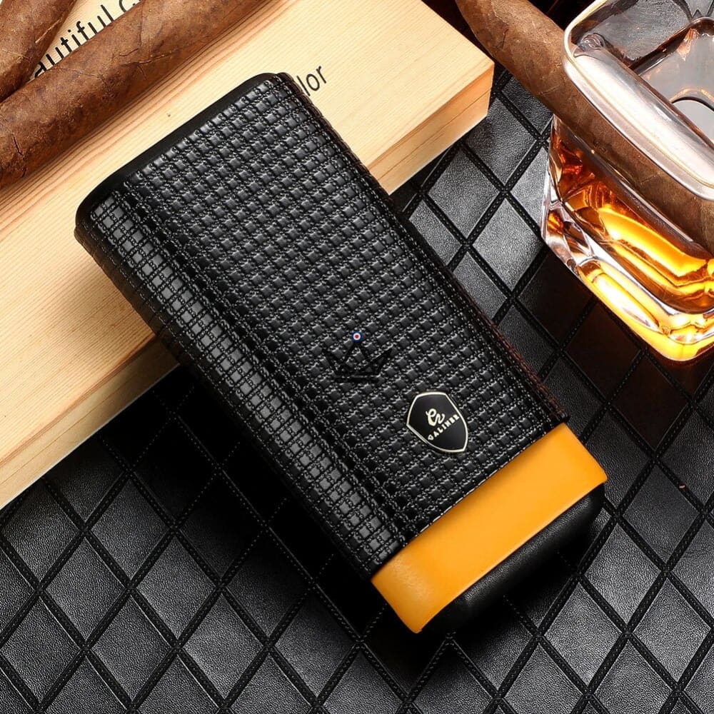 Caso de viaje de cuero para 3 cigarros - SUNY WOOD - vista 6
