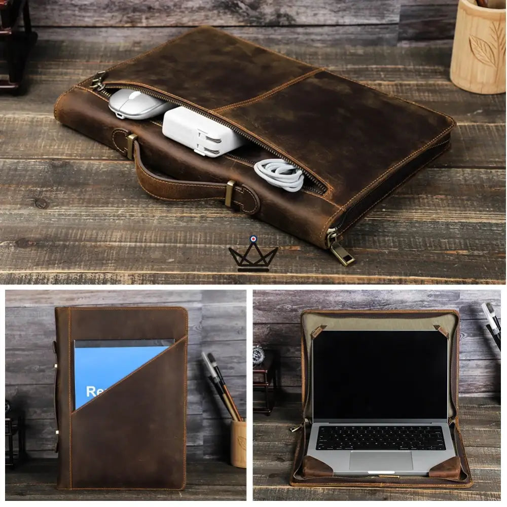 Customizable Leather MacBook Sleeve 13"-16" - Voyager CODEX — view 5