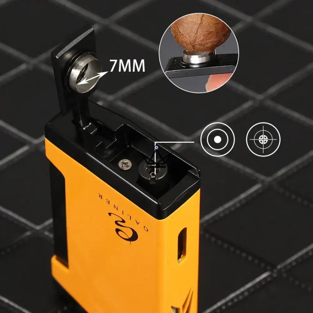 GOLDYR Lighter & Cigar Cutter Set — Blue Flame Torch + 64mm Cigar Cutter | Yellow or Black — view 4