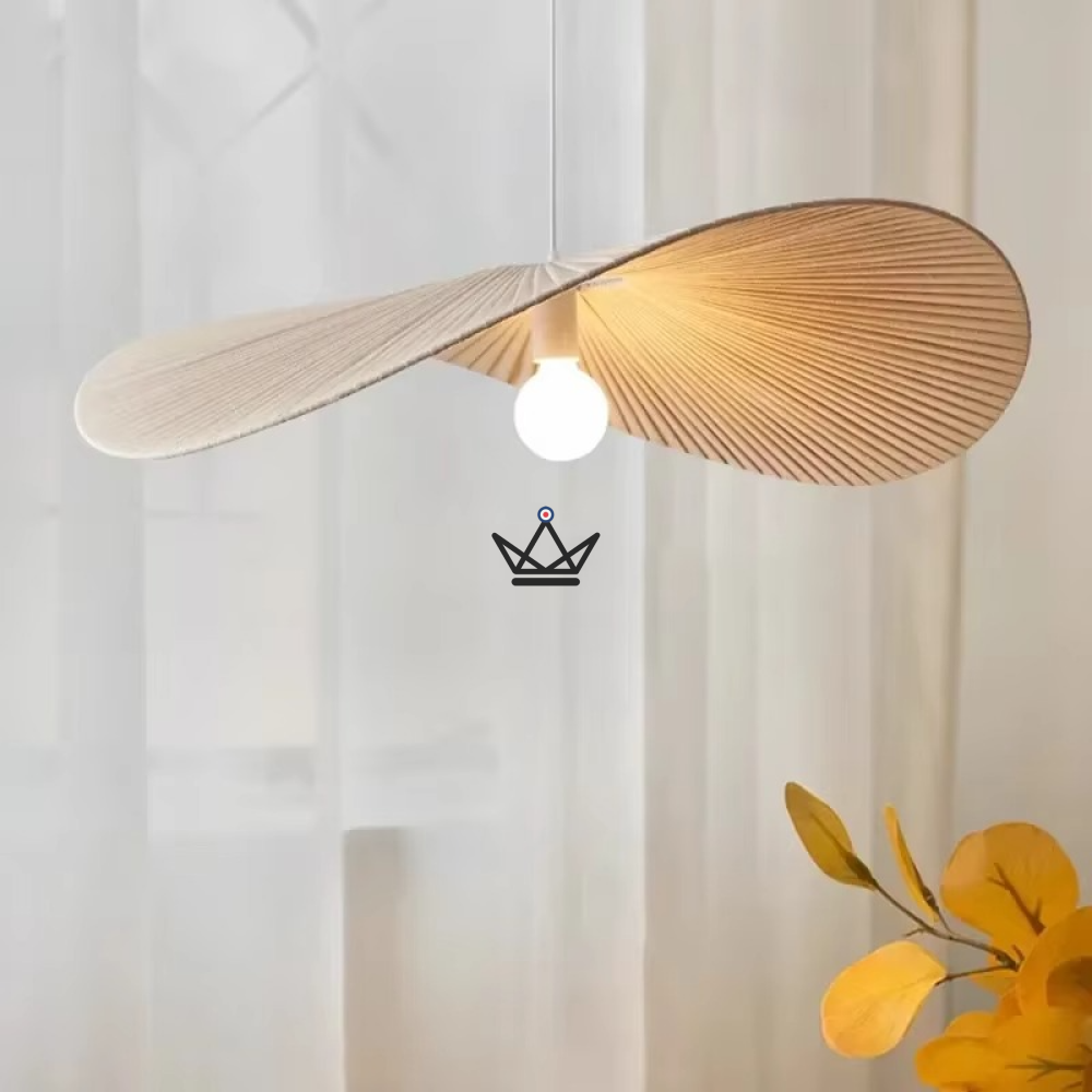 Verti Wabi Pendant Lamp — 60 & 80 cm designer chandelier | White, Beige, Linen — view 6