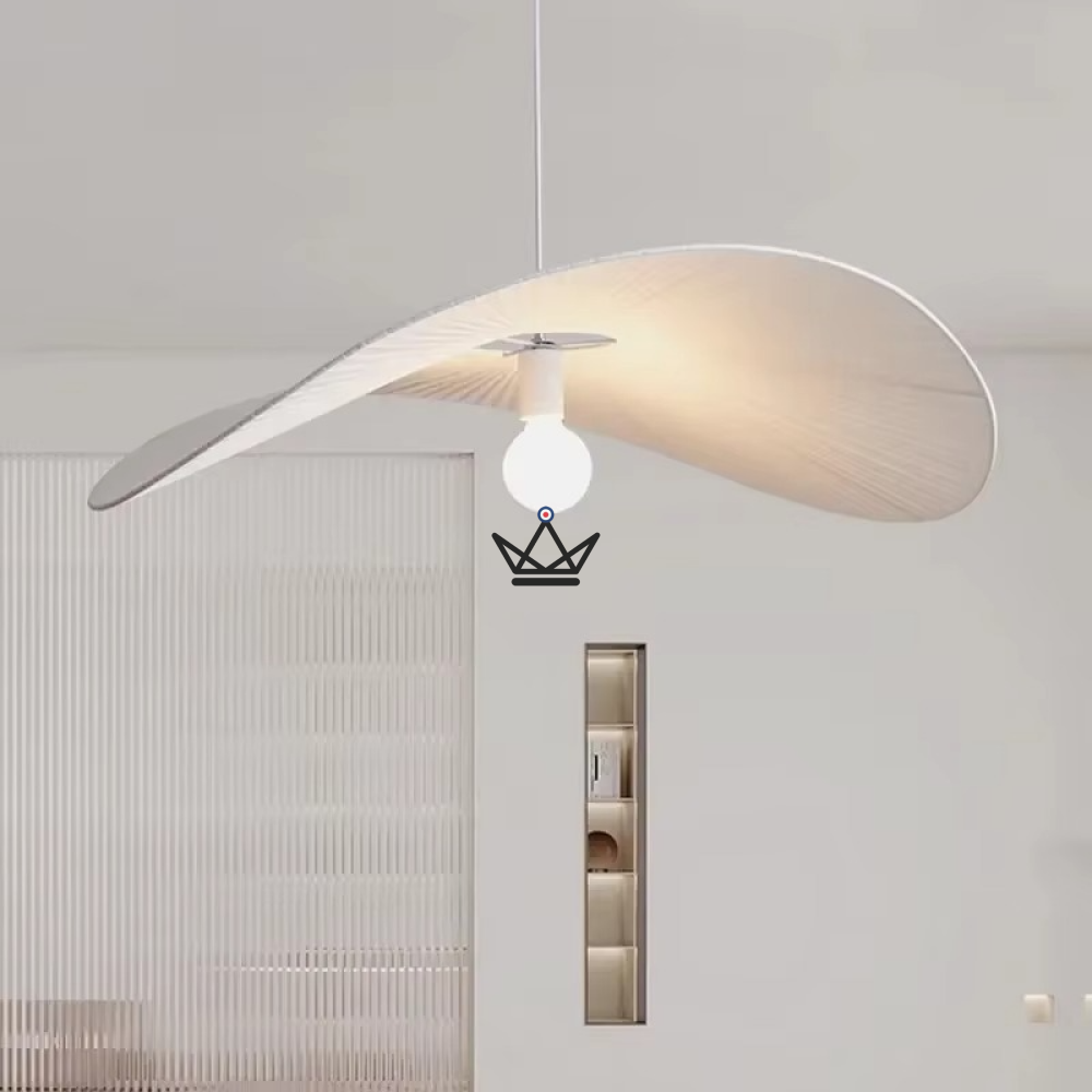 Verti Wabi Pendant Lamp — 60 & 80 cm designer chandelier | White, Beige, Linen — view 5