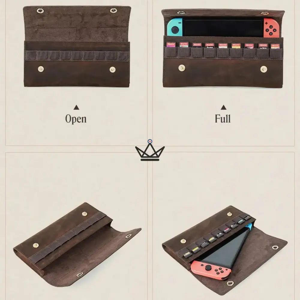 Personalisierbare Lederhülle Nintendo Switch 1. & 2. Generation — VOYAGEUR Mario – Ansicht 11