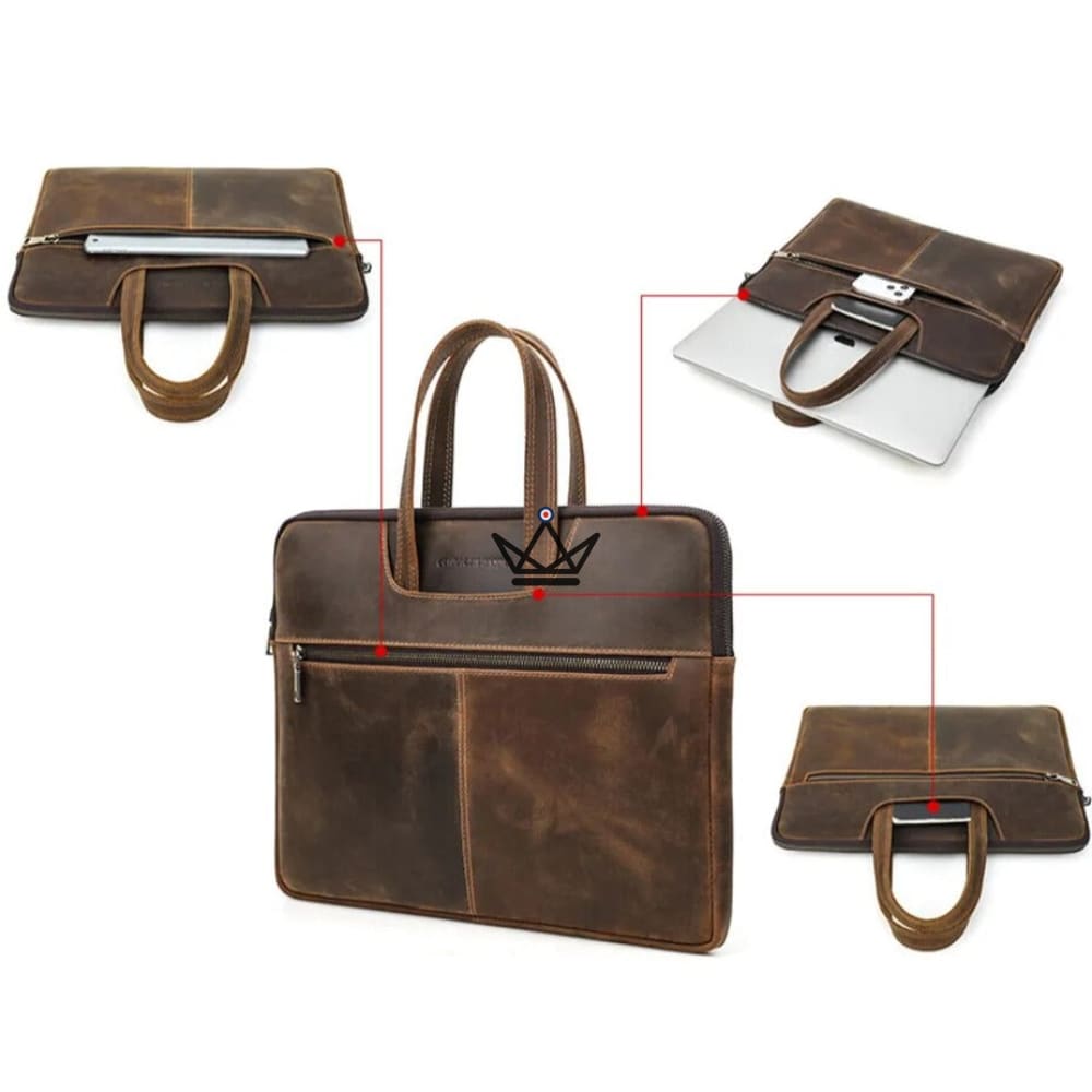 Customizable leather work bag - Voyageur Edison — view 6