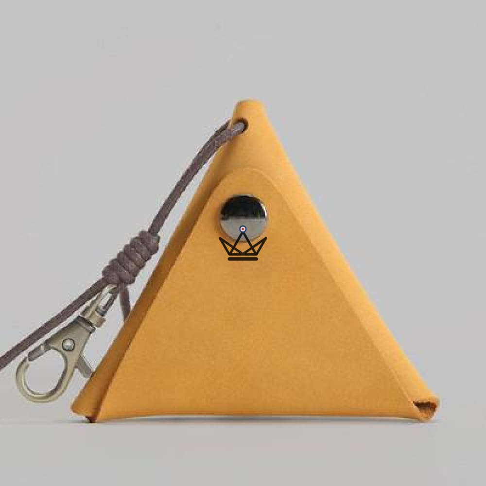 Bolso triángulo de cuero - Amarillo