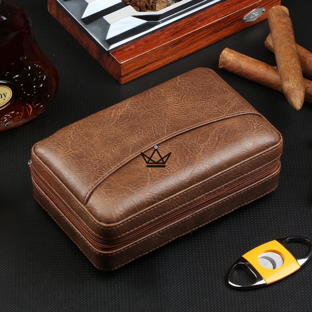 SOCRATE STYLE travel humidor — leather & cedar, 5 cigars, 3 compartments — view 8