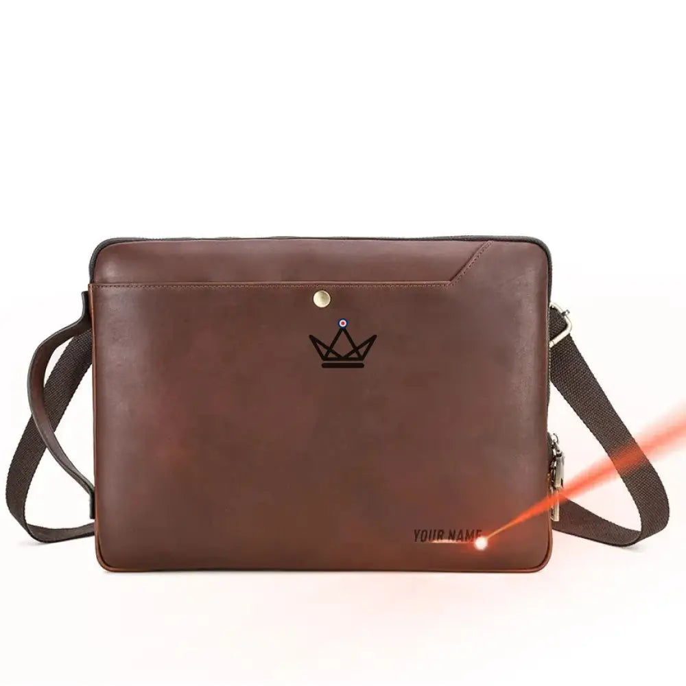 Personalisierbare Macbook-Lederhülle 13" bis 14" - Voyageur COURIER – Ansicht 2