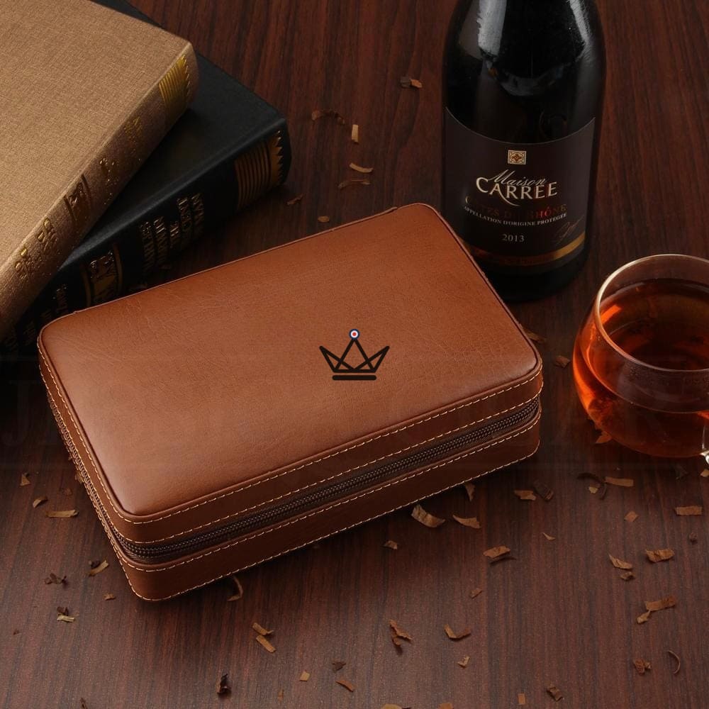 Reise-Humidor aus Leder & Zedernholz – 5 Zigarren | Prime Style – Ansicht 2