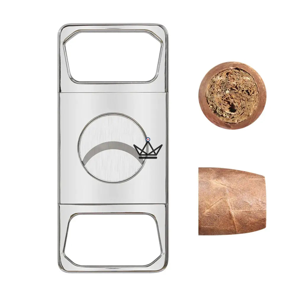 ELITE SQUARE Cigar Cutter — Double Blade Guillotine, 24 mm, Yellow or Silver | Collector's Box — view 7