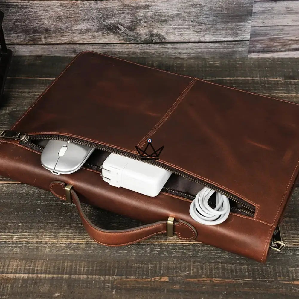 Customizable Leather MacBook Sleeve 13"-16" - Voyager CODEX — view 2