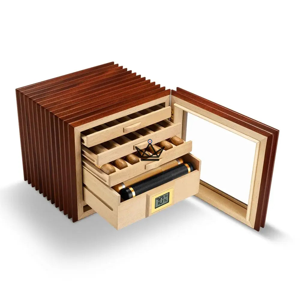 Zigarrenhumidor Ariston Edition – Zedernholz, mit mehreren Schubladen, goldene Scharniere, 55 oder 115 Zigarren – Ansicht 3
