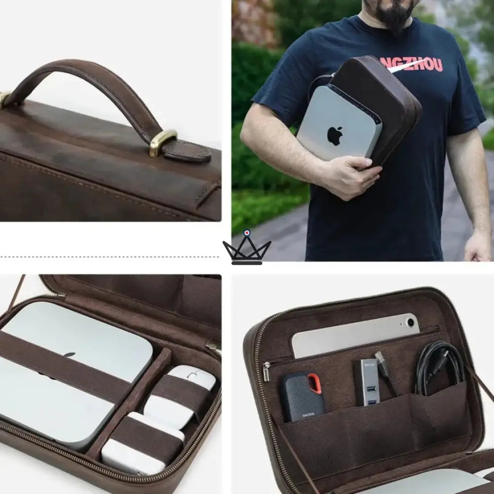 Customizable Leather Case for Apple Mac Mini - Voyageur MacPod — view 5