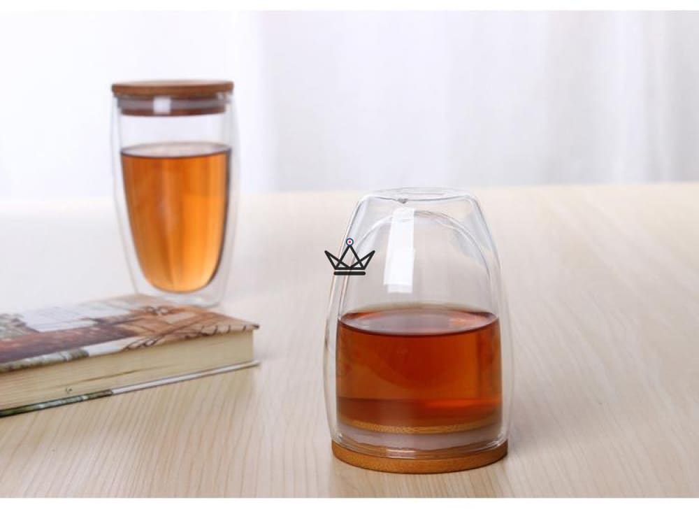 Double-Walled Insulated Glass with Bamboo Lid - 3 Sizes — view 3