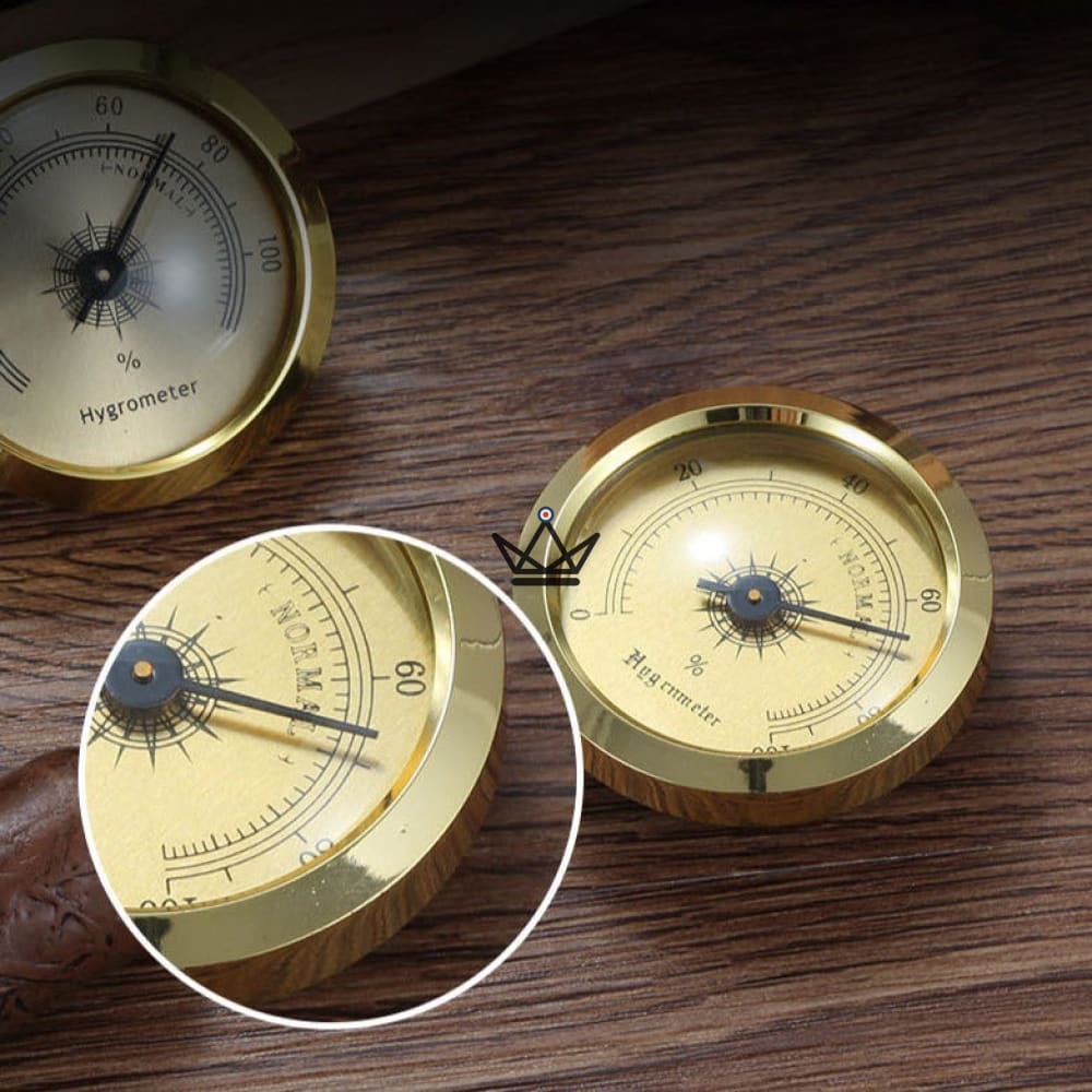 Sensor Basic mechanischer Hygrometer Zigarren — 45 × 15 mm, Gold, Analoganzeige – Ansicht 2