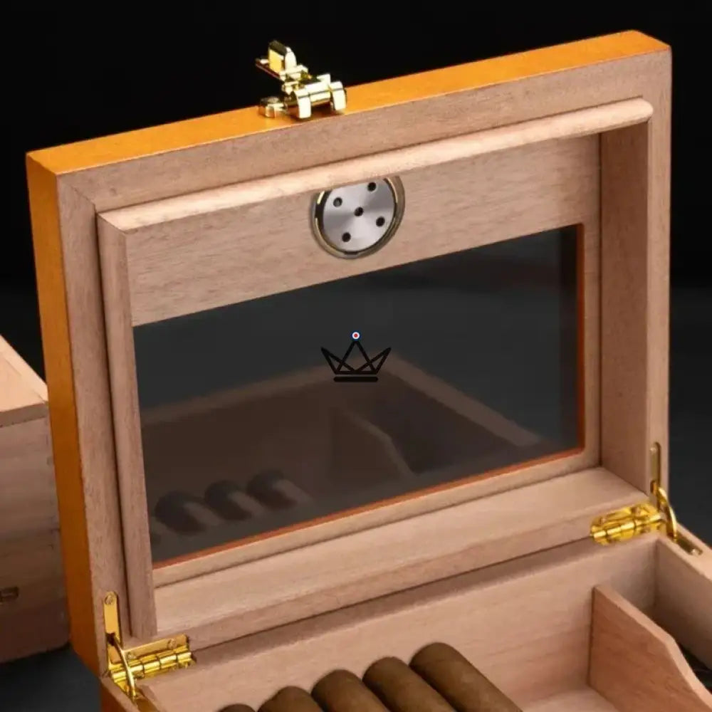 Zigarrenhumidor Enigma Style – spanisches Zedernholz, mit Sichtfenster, Zahlenschloss, 20 bis 30 Zigarren – Ansicht 5
