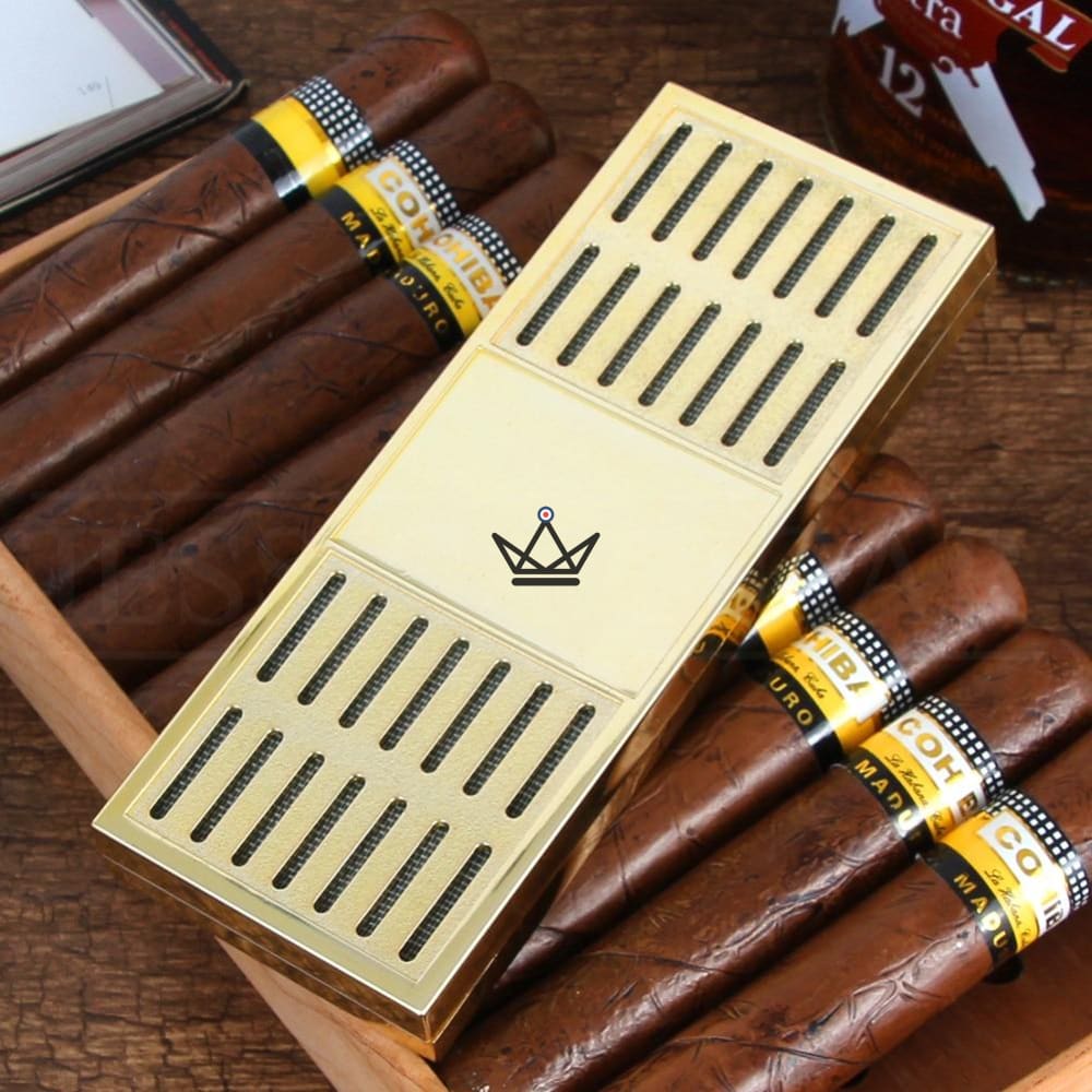 Humidifier BIG BAREZ — 166 × 64 × 18 mm, 100 Cigars | Cigar Humidor — Gold