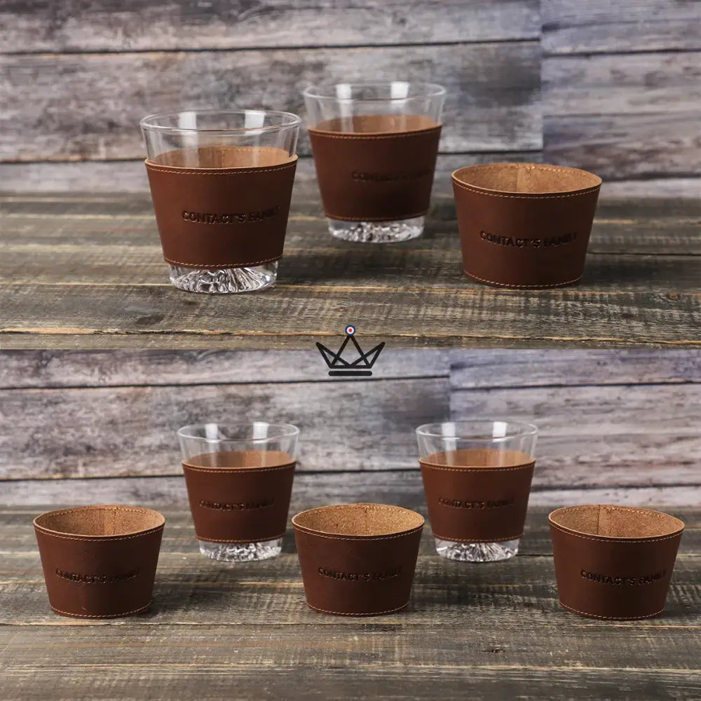 Anpassbare Whiskyglas-Manschette aus Leder - Voyageur Sleeve – Ansicht 6