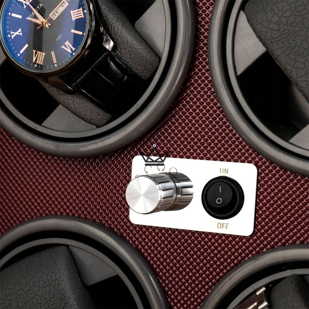 Big Woody's Automatic Watch Winder — 4 Watches, Wood, 5 Modes | Black & Red — view 5