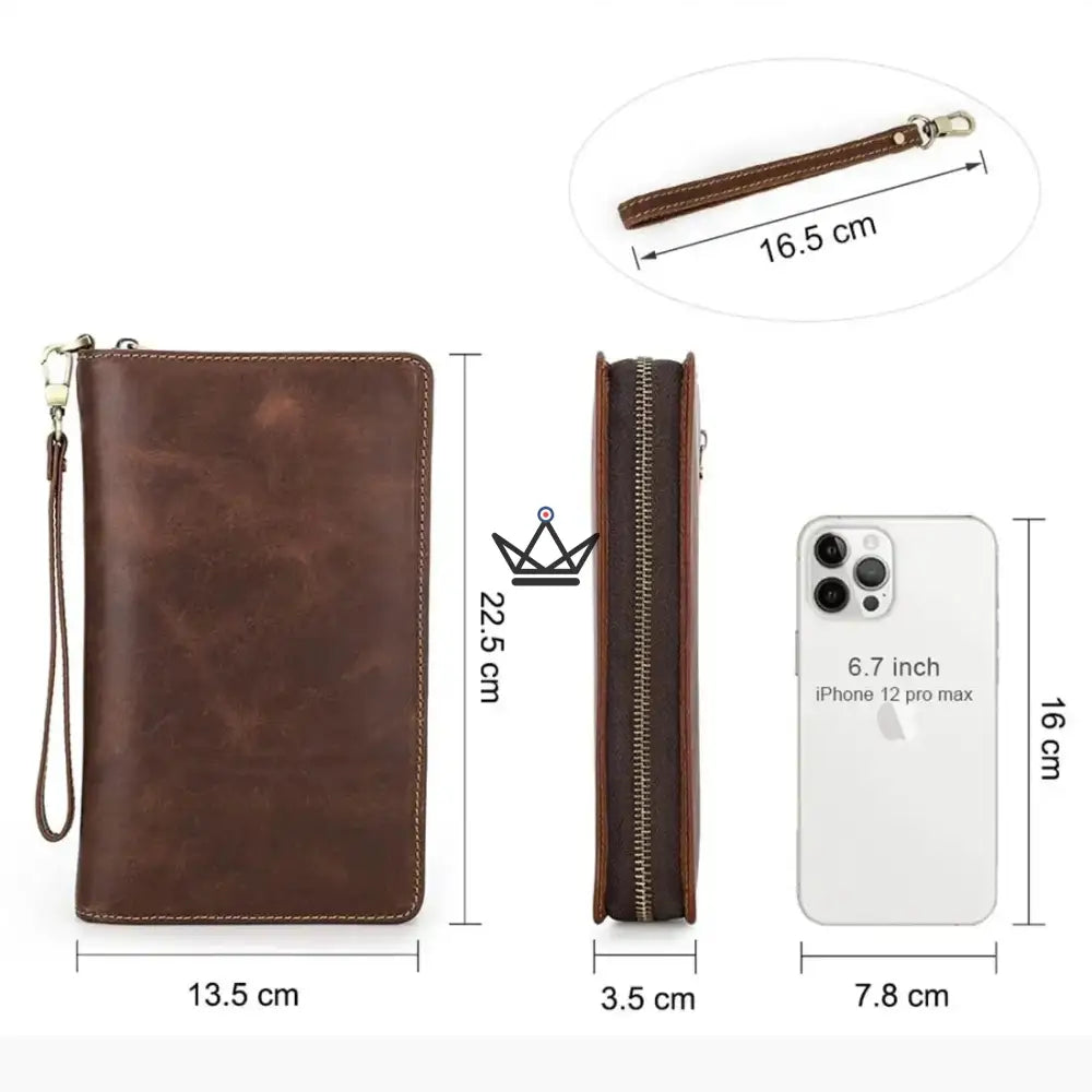 Luxury Leather Customizable Organizer - Voyageur Clutch — view 9