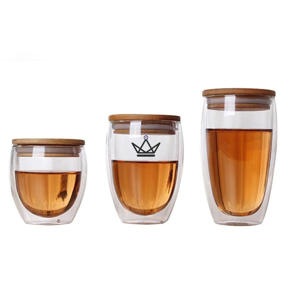 Double-Walled Insulated Glass with Bamboo Lid - 3 Sizes — view 1