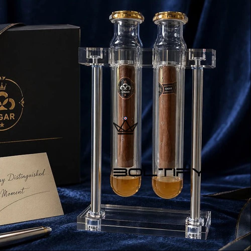 Cigar Infuser Double Tube Glass Hygrometer - INFUSIO TWIN — view 1