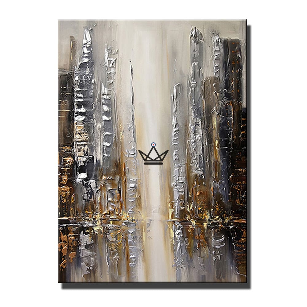 Oil painting on canvas XXL - Urban Reflections — D / 70cm x 100cm