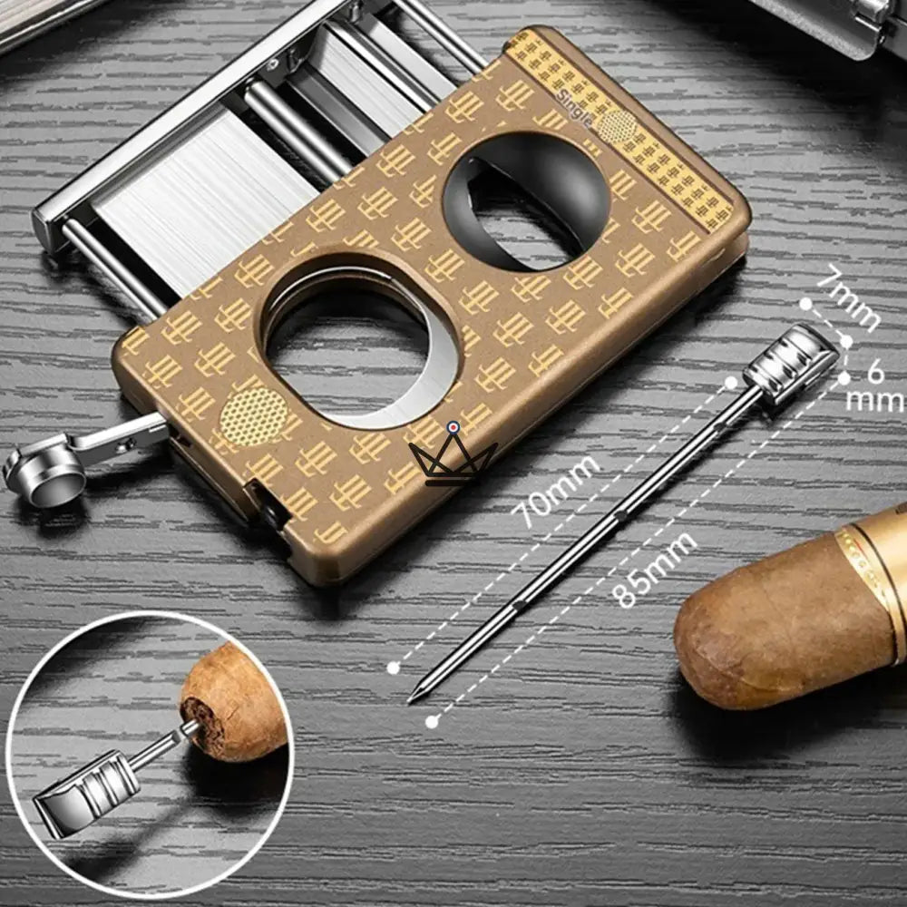 Elite Slice Cigar Cutter — 3 Cuts in 1 (Straight, V, Punch), Stainless Steel & Premium Resin, 6 Finishes, Gift Box Included — view 4