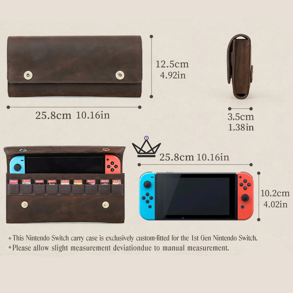 Customizable Leather Case Nintendo Switch 1st & 2nd Generation — VOYAGEUR Mario — view 5