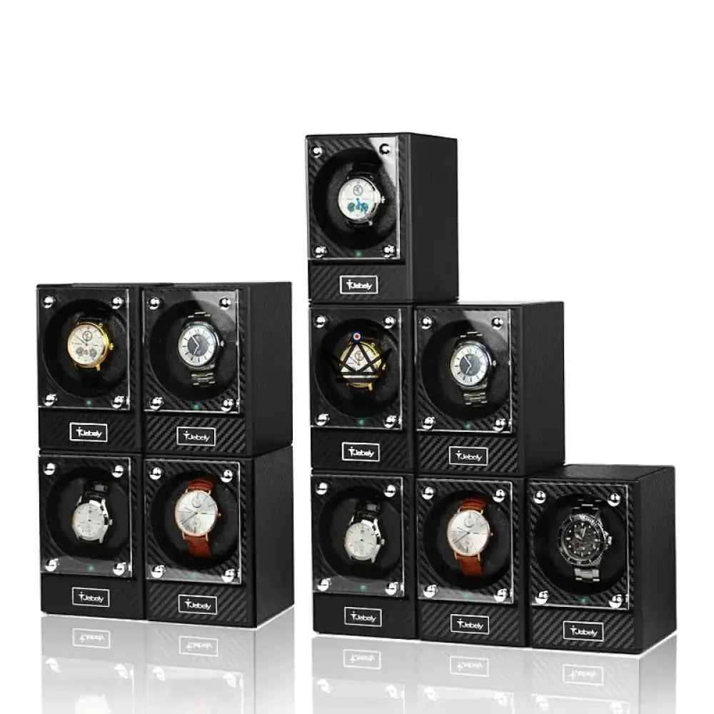 Enrollador automático de relojes JEBELY INDUCTION: carga inalámbrica, apilable, frontal de cristal