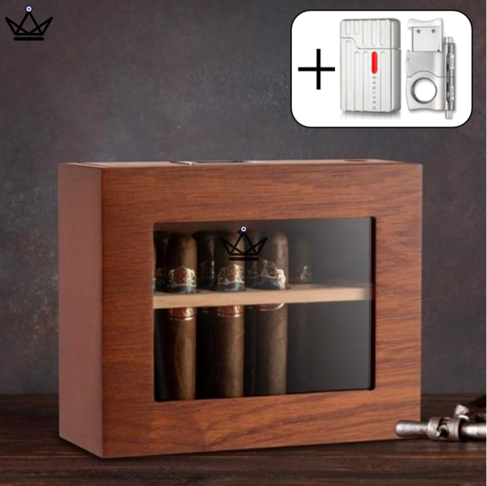 Zigarrenhumidor VERTIGO – spanisches Zedernholz, Digitalhygrometer & Magnetsystem – Ansicht 21