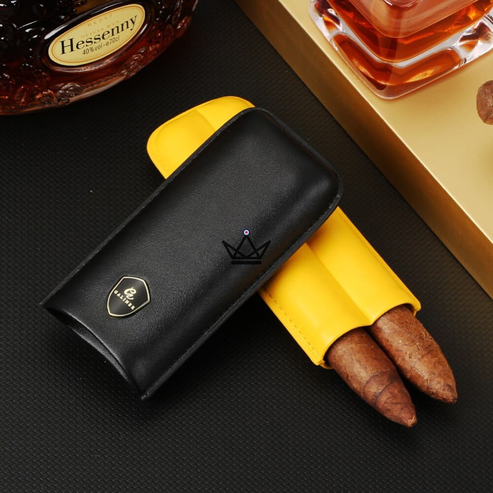 GALVANO ELITE Cigar Box — Leather Case for 2 Cigars + Cutter + Torch Lighter + Ashtray — view 3