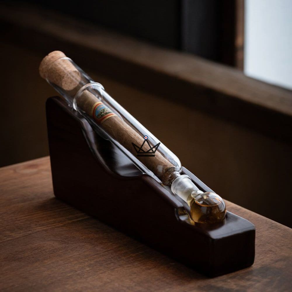 Infusor de cigarros INFUSIO AXIS: tubo horizontal, tapas de cedro, higrómetro | Calibre de anillo 73