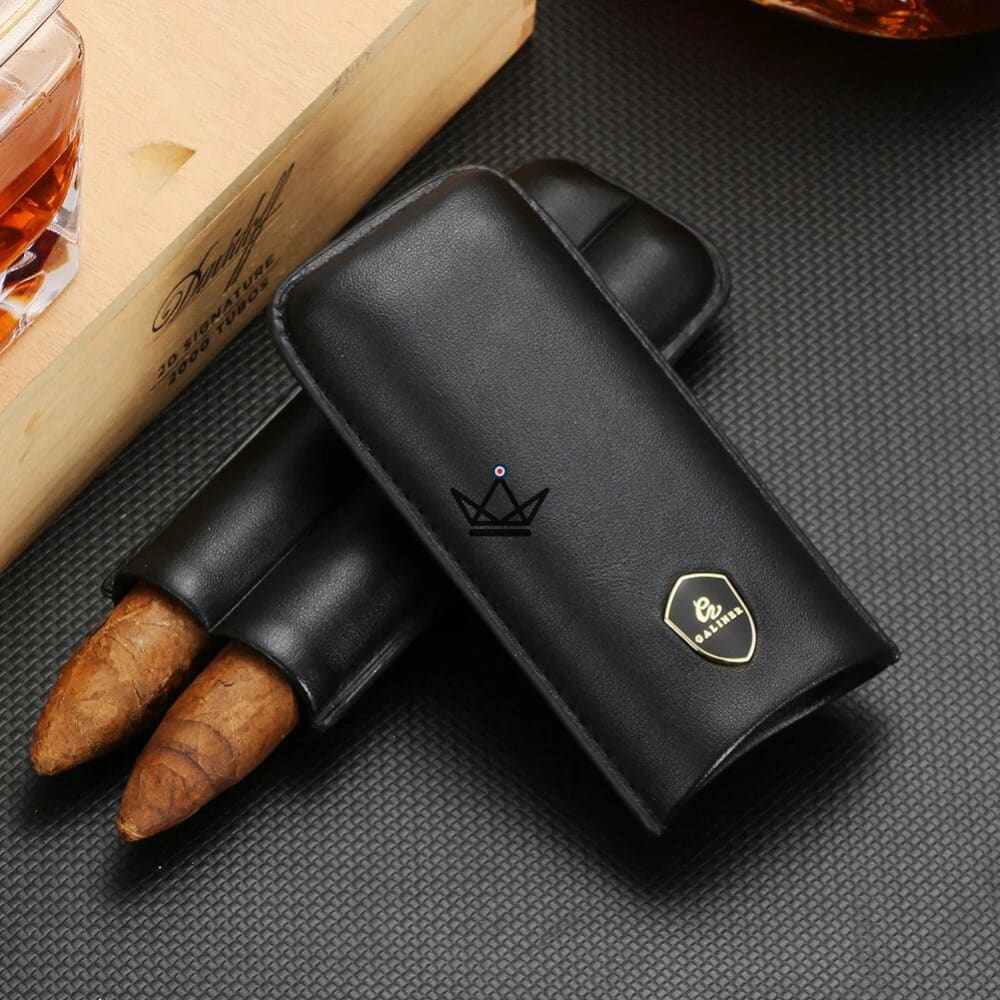 Leather travel case for 2 cigars - LITTLE SUNY — view 6