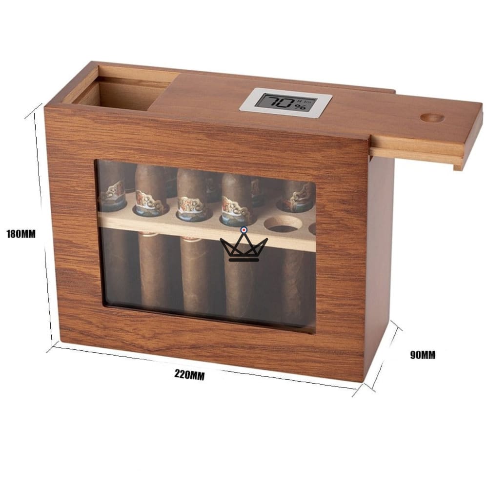 Zigarrenhumidor VERTIGO – spanisches Zedernholz, Digitalhygrometer & Magnetsystem – Ansicht 12