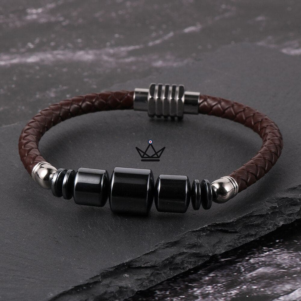Pulsera de Titanio - Módulos de Piel de Vacuno y Titanio - 4 Combinaciones