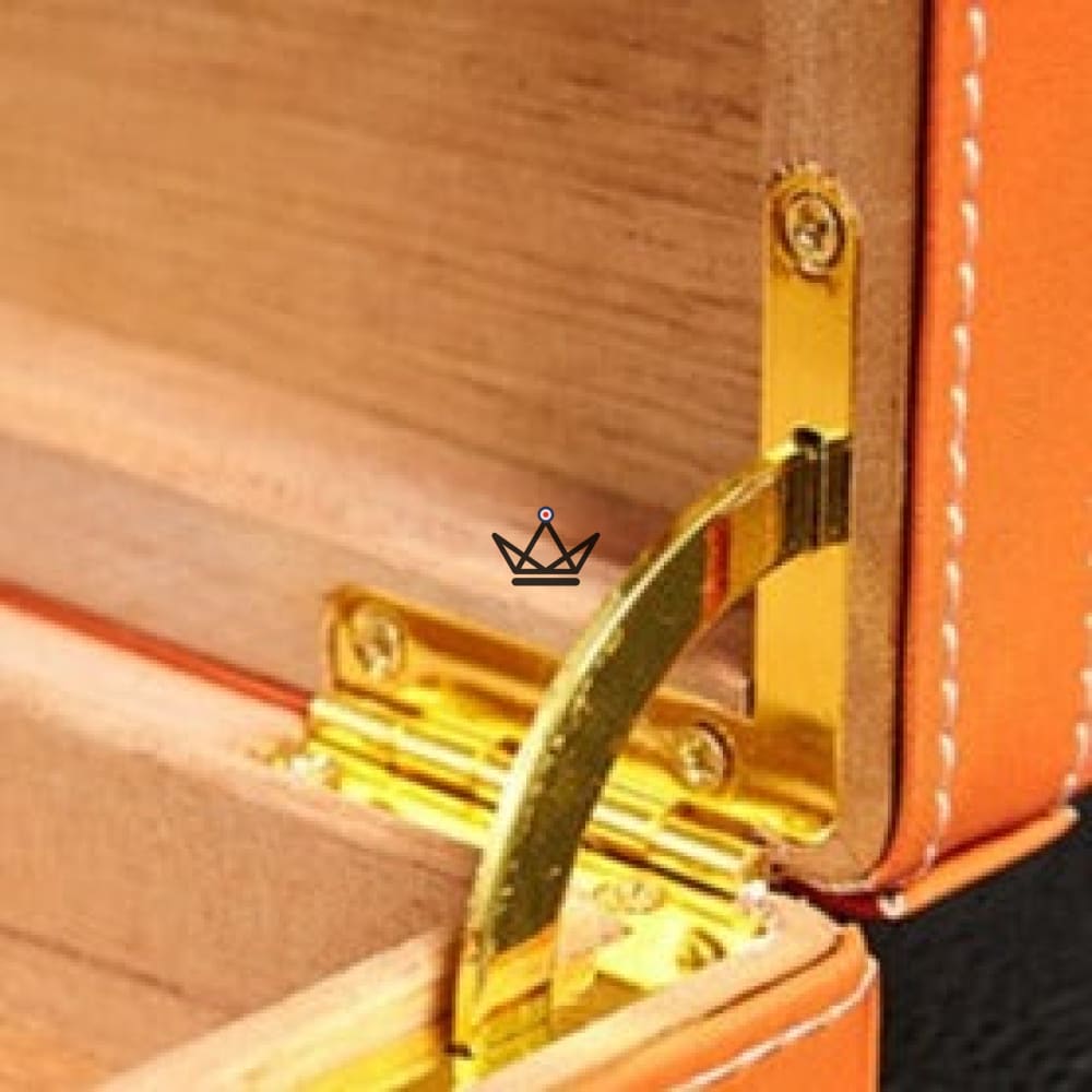 Zigarrenhumidor ALPINE – echtes Leder mit Chevron-Muster, spanische Zeder, 10 Zigarren, Braun oder Schwarz – Ansicht 6