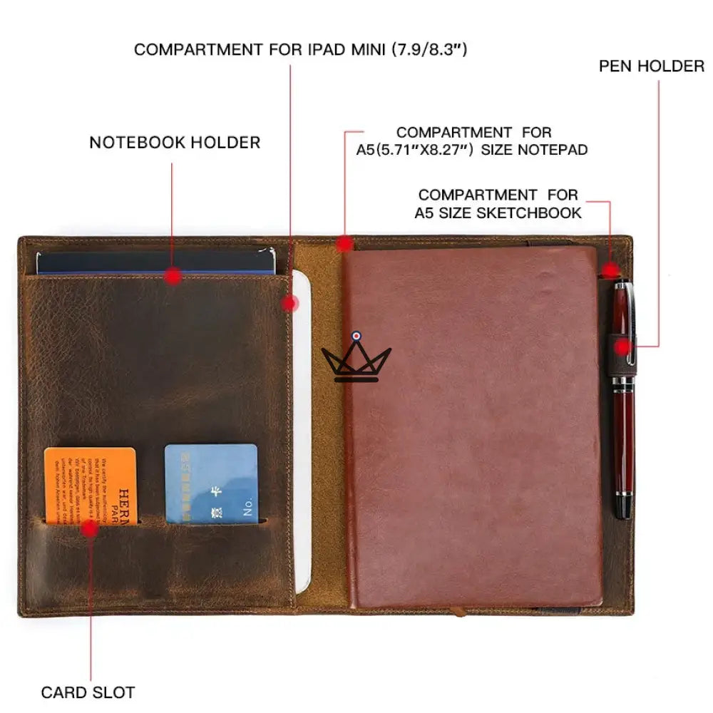 Customizable Leather Document Holder - A5 / B5 Tablet & Notebook - VOYAGEUR Folio — view 4