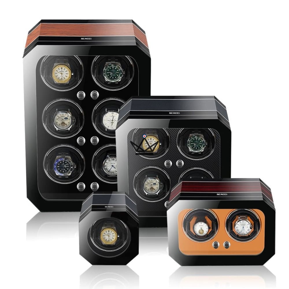 Automatic Watch Winder HEXAGONE LUXE — Precious Wood, Leather, 2 to 6 Watches, 5 Modes — view 4