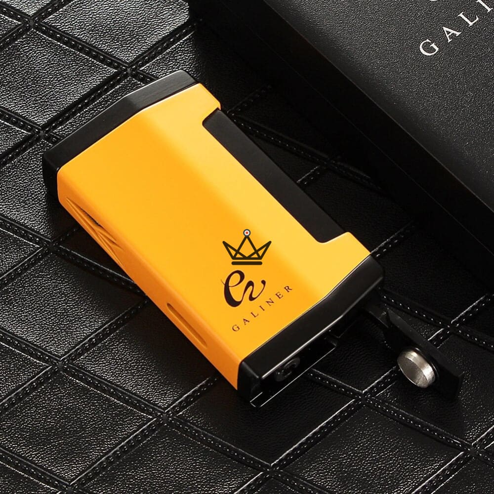 GOLDYR Taschenlampenfeuerzeug — 2 Flammen, 9 mm Locher, Hochglanz | Sammler-Geschenkbox – Ansicht 4