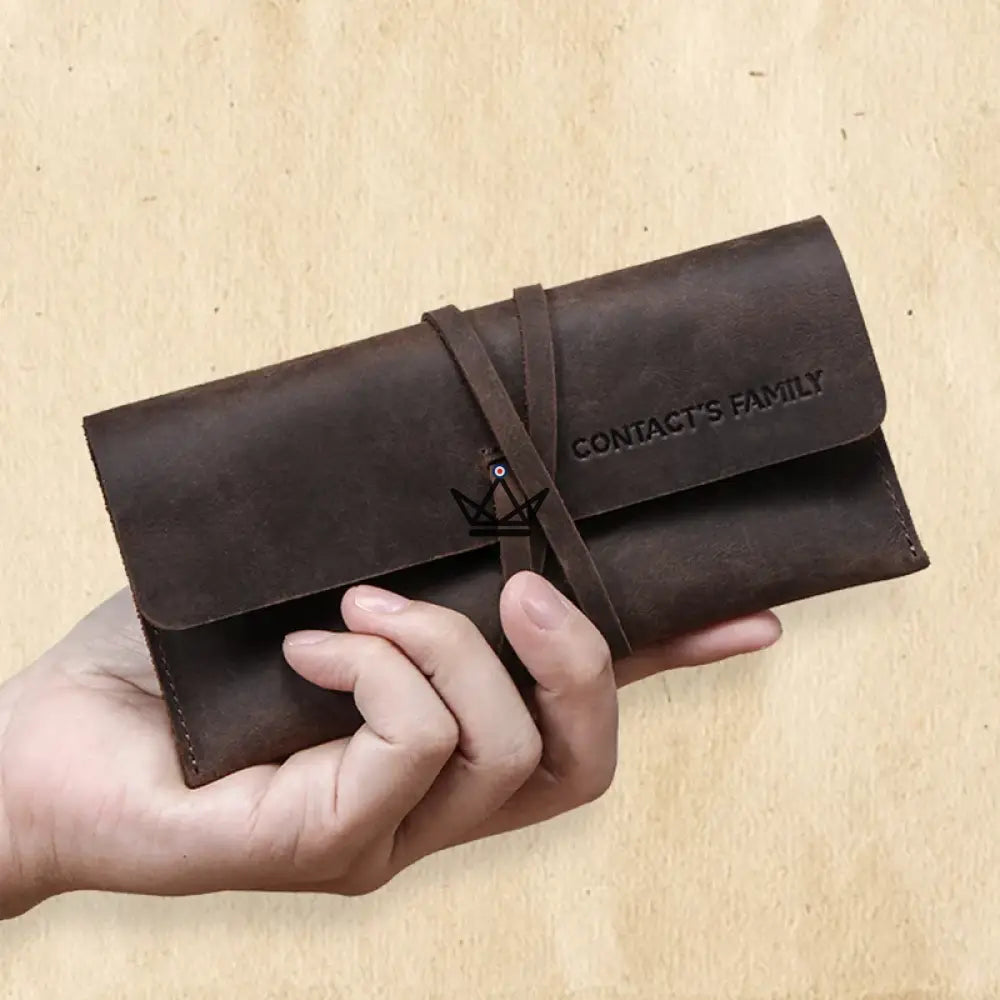 Personalisierbares Stifte- und Federmäppchen aus Leder – Voyageur Spool – Ansicht 8