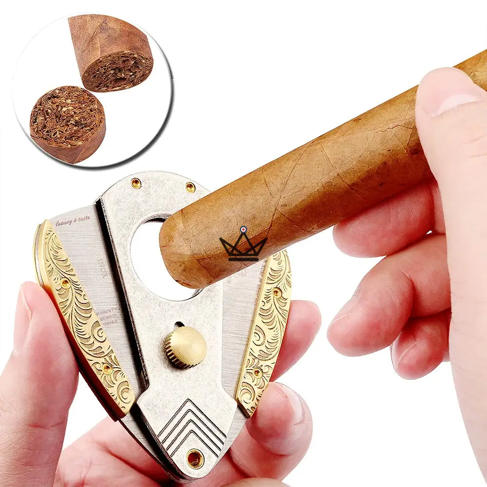 Coupe-Cigare Nyfe Heritage — Guillotine Double Lame Acier Inoxydable, Finition Or & Argent, 58 Ring Gauge, Coffret Élégant Inclus — image 6