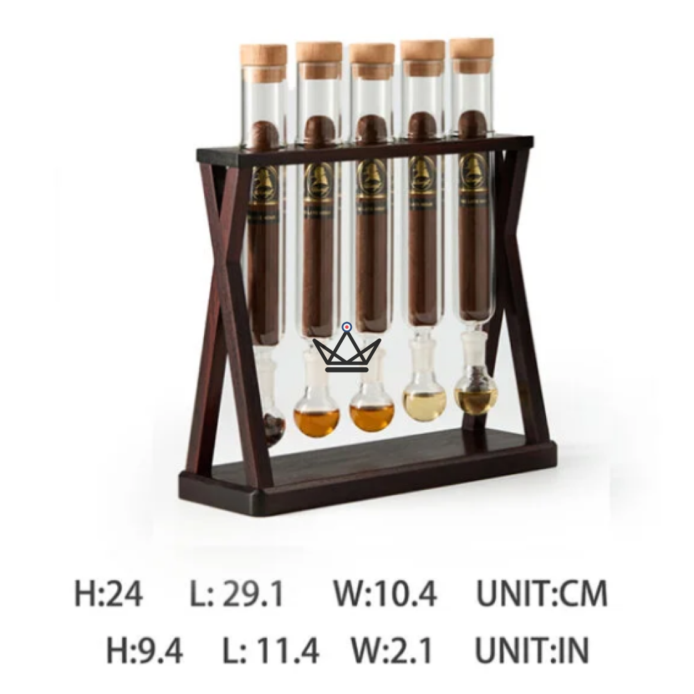 Zigarren-Infuser 5 Tuben INFUSIO VENTURO — Kreuzförmiges Holz, Zeder, Hygrometer & Thermo – Ansicht 6