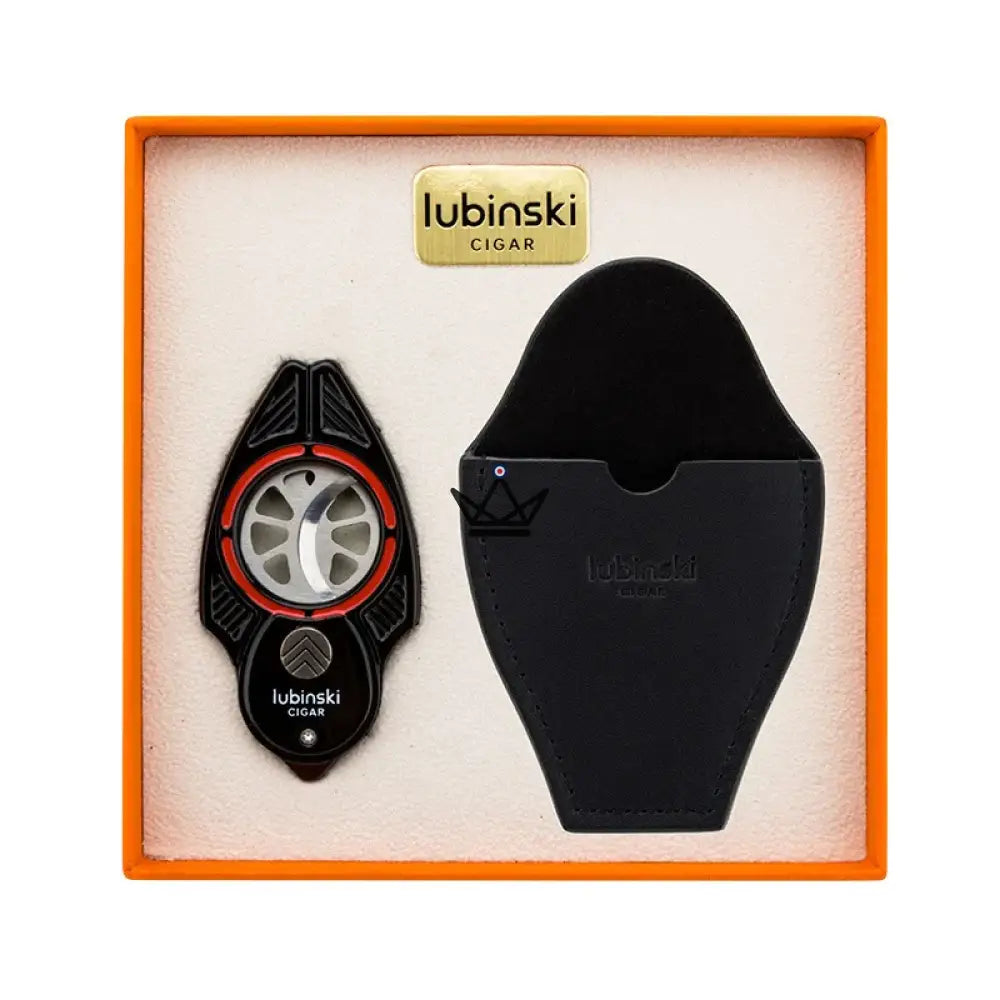 BatBlade Edition Cigar Cutter — 28mm Double Stainless Steel Blade, Butterfly Mechanism, Crimson Shadow · Knight Black · Midnight Blue | Box & Genuine Leather Pouch Included — view 13