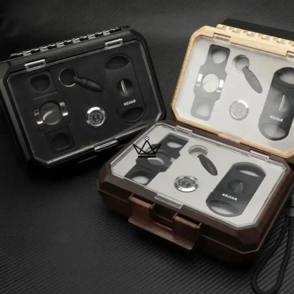 New Origin Zigarren-Reiseetui — Tragbarer Mini-Humidor, Hygrometer & 5 integrierte Accessoires – Ansicht 9