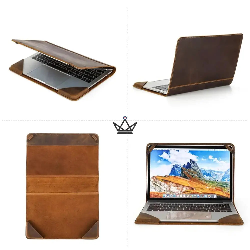 Personalisierbare MacBook-Ledertasche 13" - Voyageur RELIURE – Ansicht 10