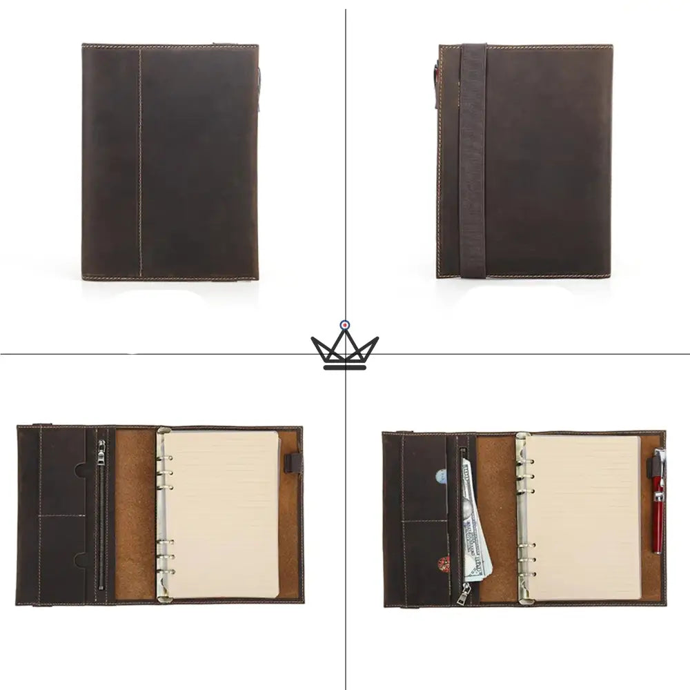 Customizable A5 Leather Notebook Organizer - VOYAGEUR WINKO — view 6