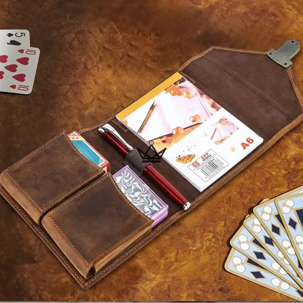 Customizable genuine leather playing card case — VOYAGEUR Cards — view 1